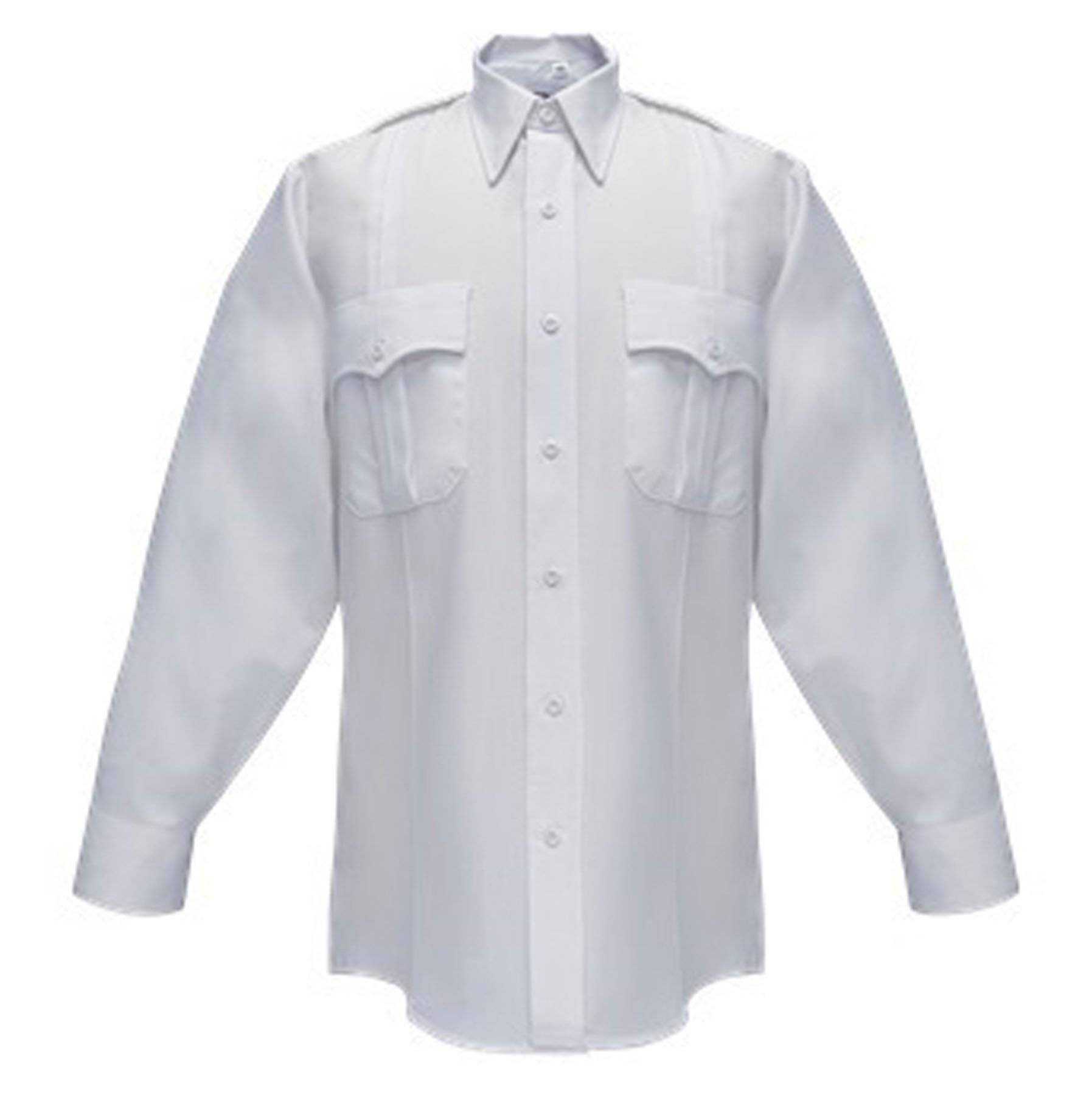 Clifton Men's Long Sleeve Uniform Shirt w/ Zipper Polyester_Police_EMT_Security 