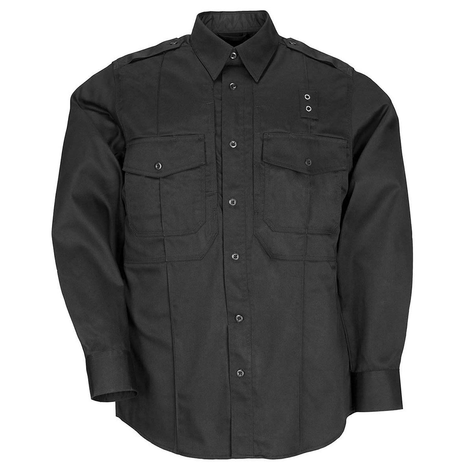 Black Military Design Short Sleeved Professional Tactical Dress Shirt