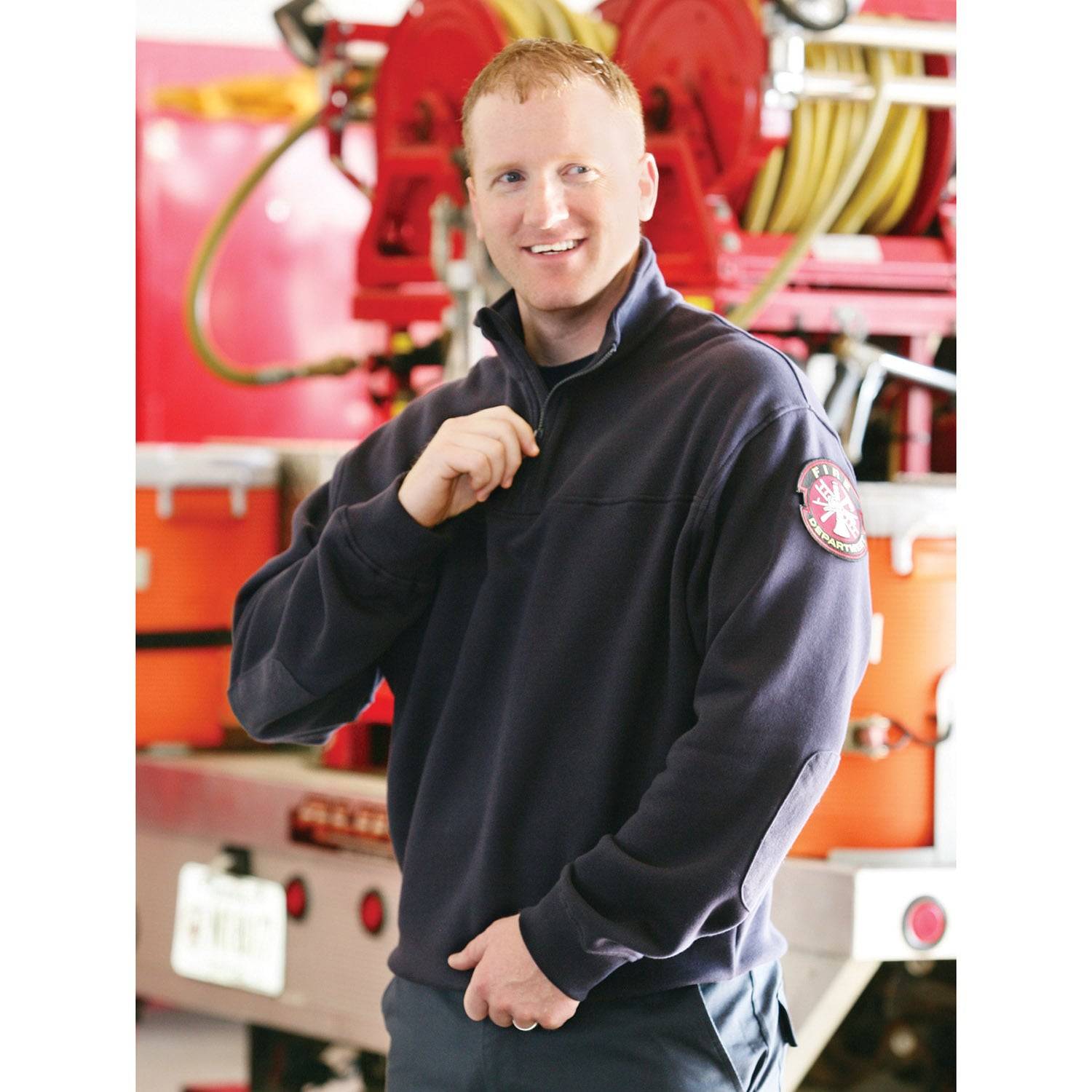 Galls Firefighter Quarter Zip Workshirt With Stand Up Collar