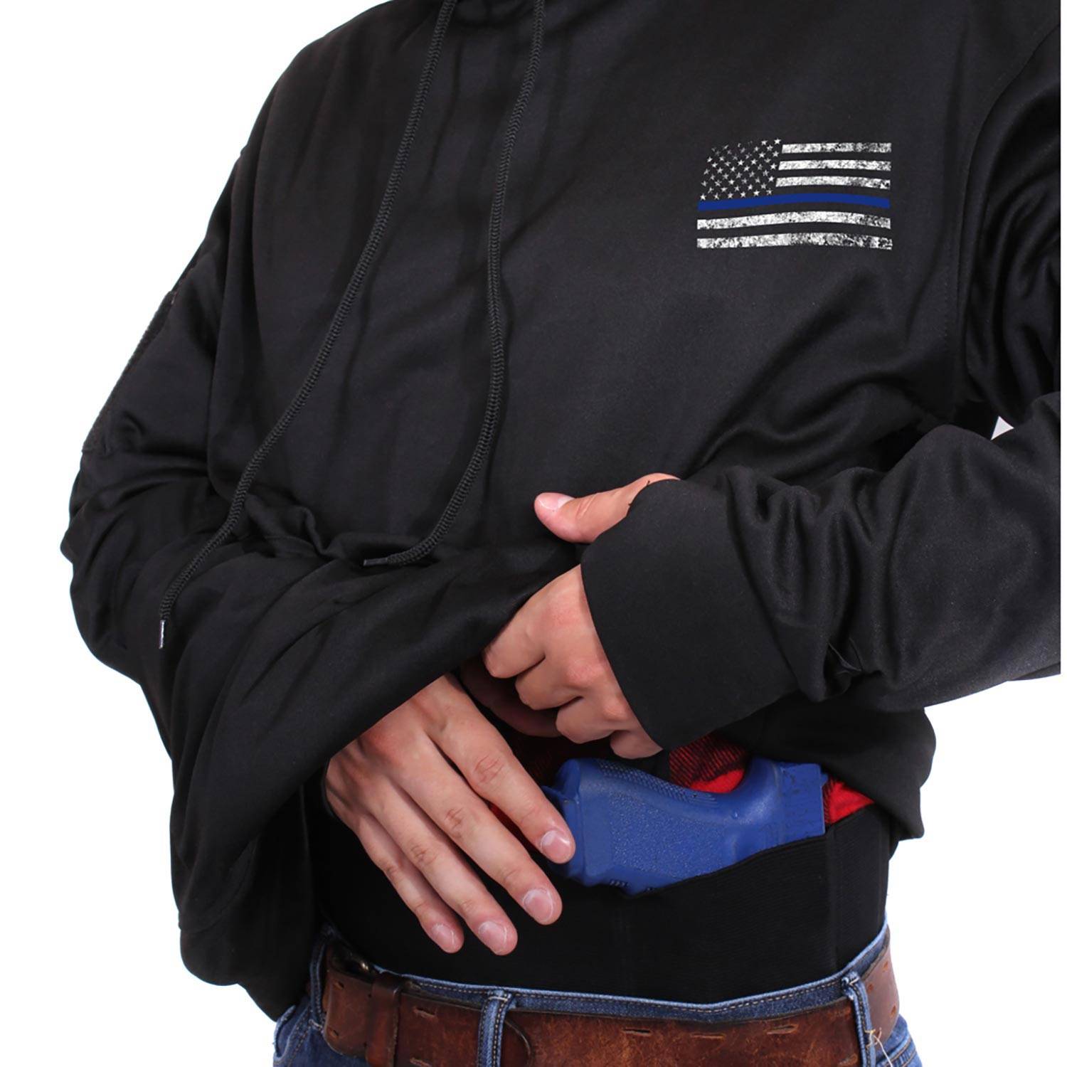 Thin blue line concealed carry hoodie Clearance