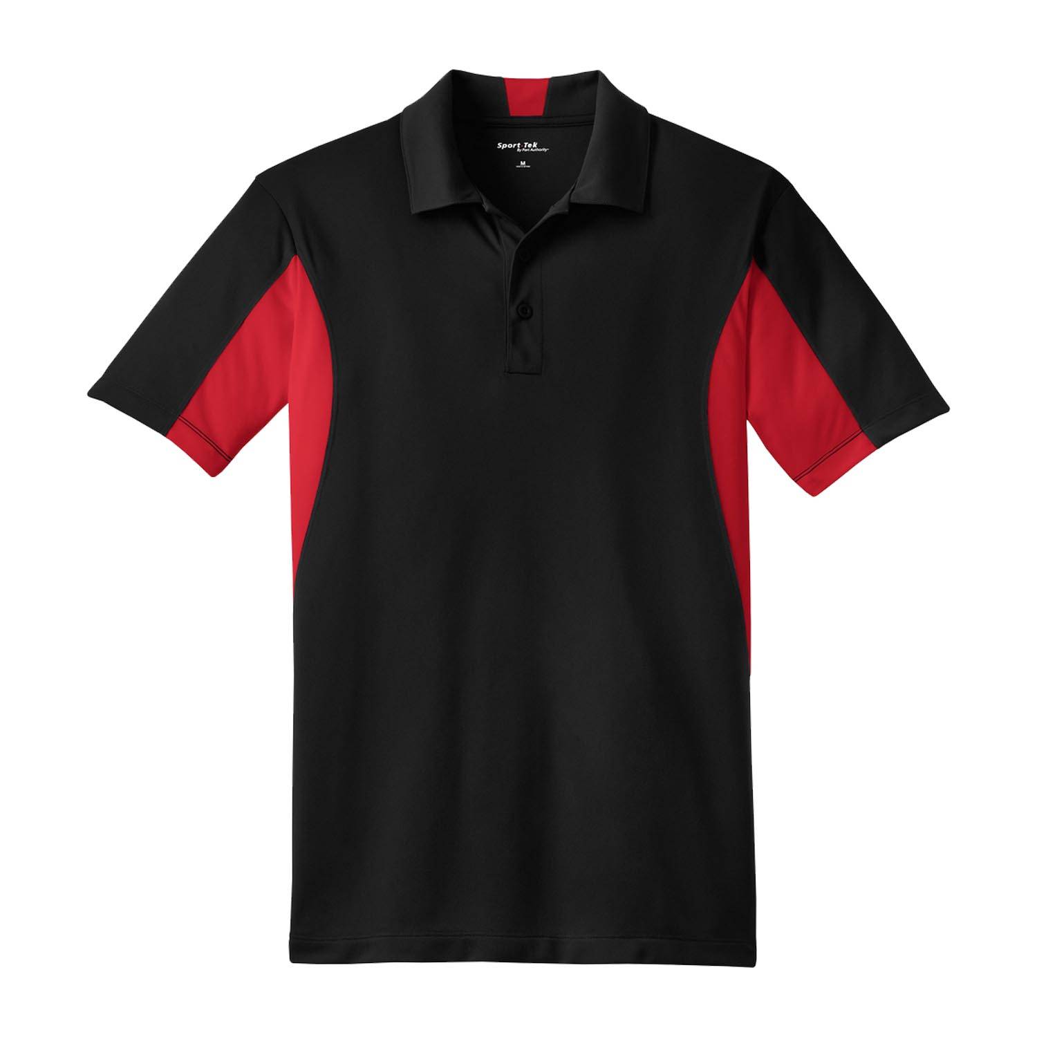 SPORT-TEK SIDE BLOCKED MICROPIQUE SPORT-WICK POLO BLACK RED