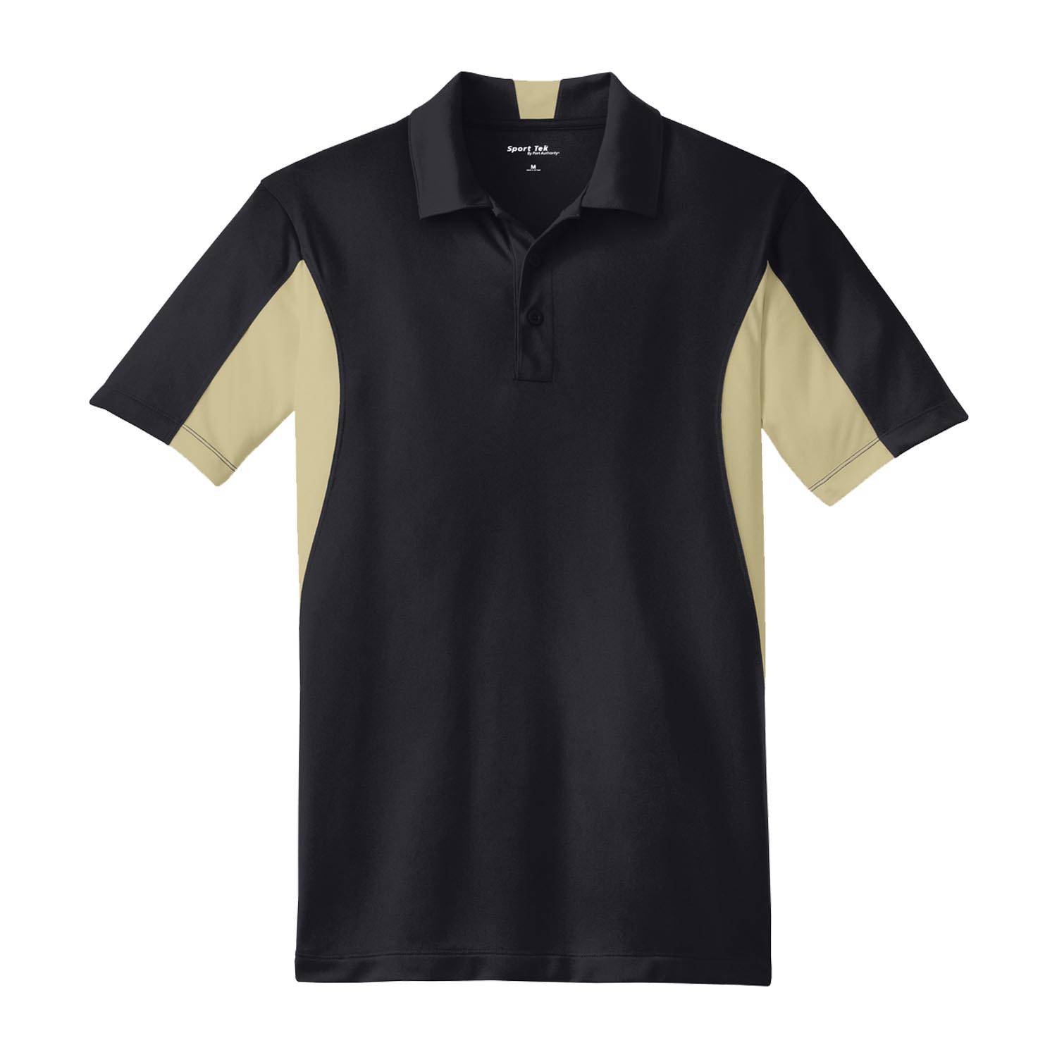 SPORT-TEK SIDE BLOCKED MICROPIQUE SPORTWICK POLO BLACK VEGAS