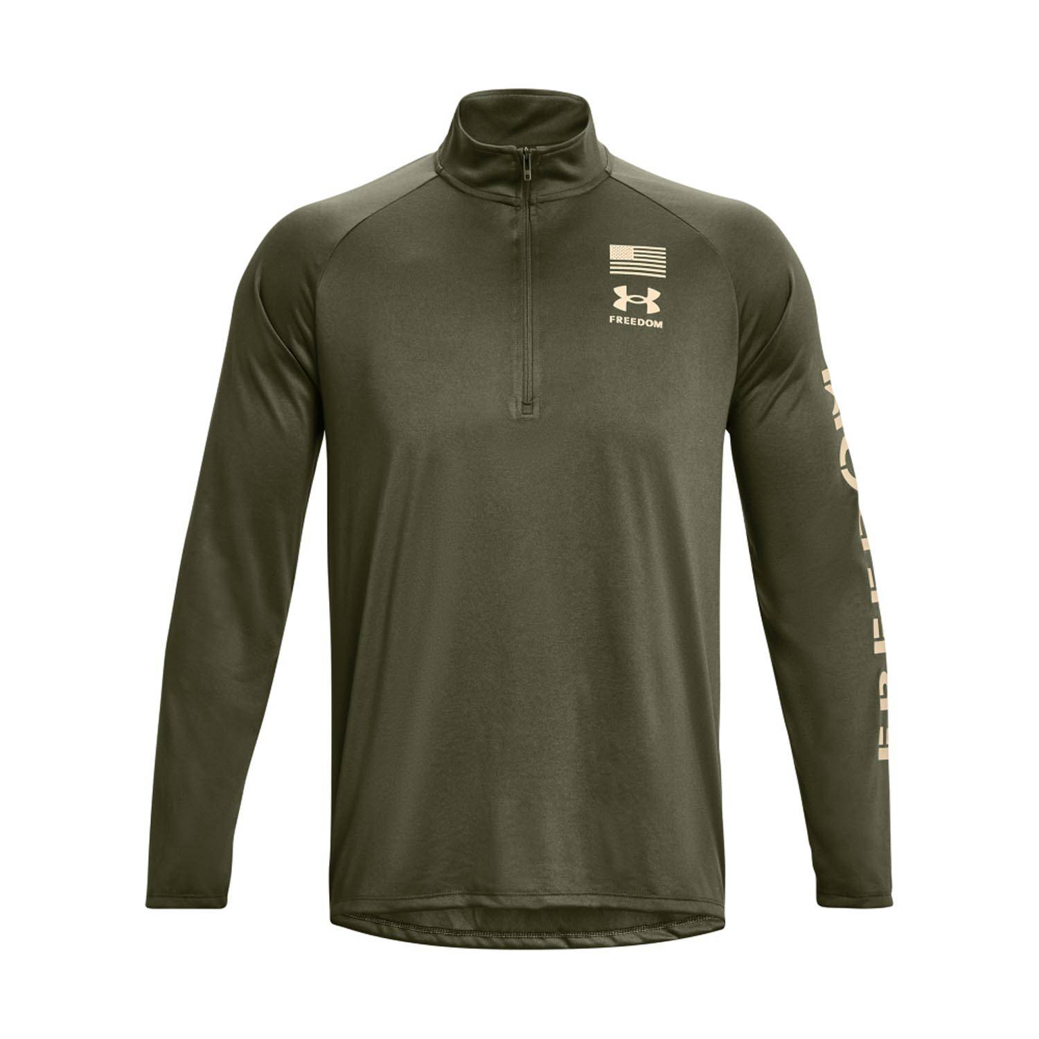 UNDER ARMOUR MEN'S FREEDOM TECH 1/2 ZIP PULLOVER MARINE OD