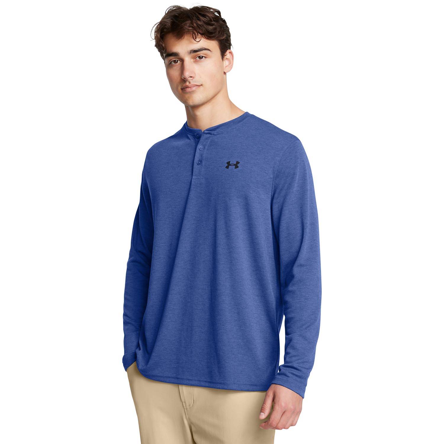UNDER ARMOUR MEN'S COLDGEAR INFLARED HENLEY IN BLUE