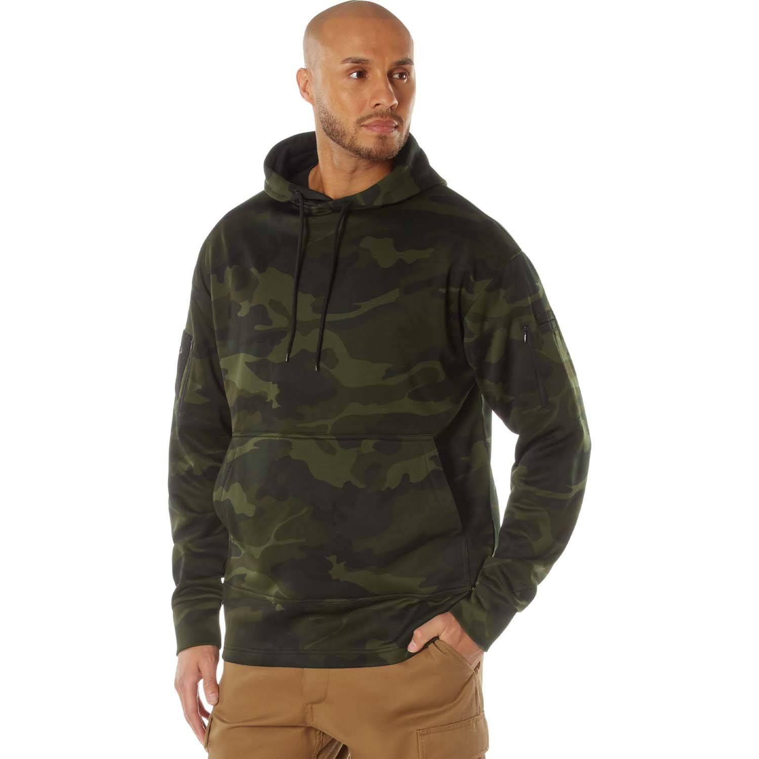 ROTHCO CONCEALED CARRY MIDNIGHT CAMO HOODIE IN WOODLAND CAMO