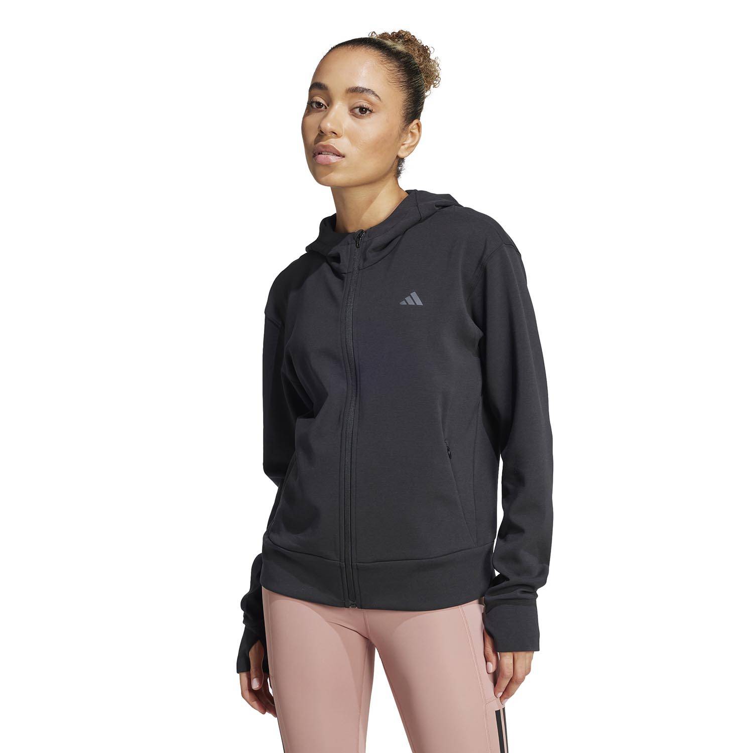 ADIDAS WOMEN'S D4T FULL-ZIP HOODED WORKOUT SWEATSHIRT