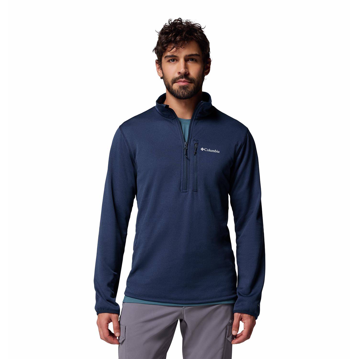 COLUMBIA MEN'S ESSENTIAL HIKE GRID FLEECE HALF ZIP PULLOVER
