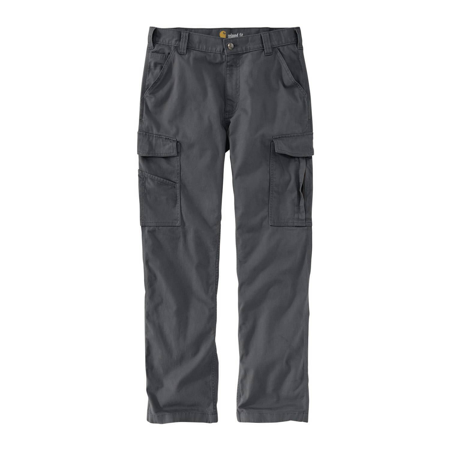 CARHARTT RUGGED FLEX CANVAS CARGO WORK PANTS IN SHADOW