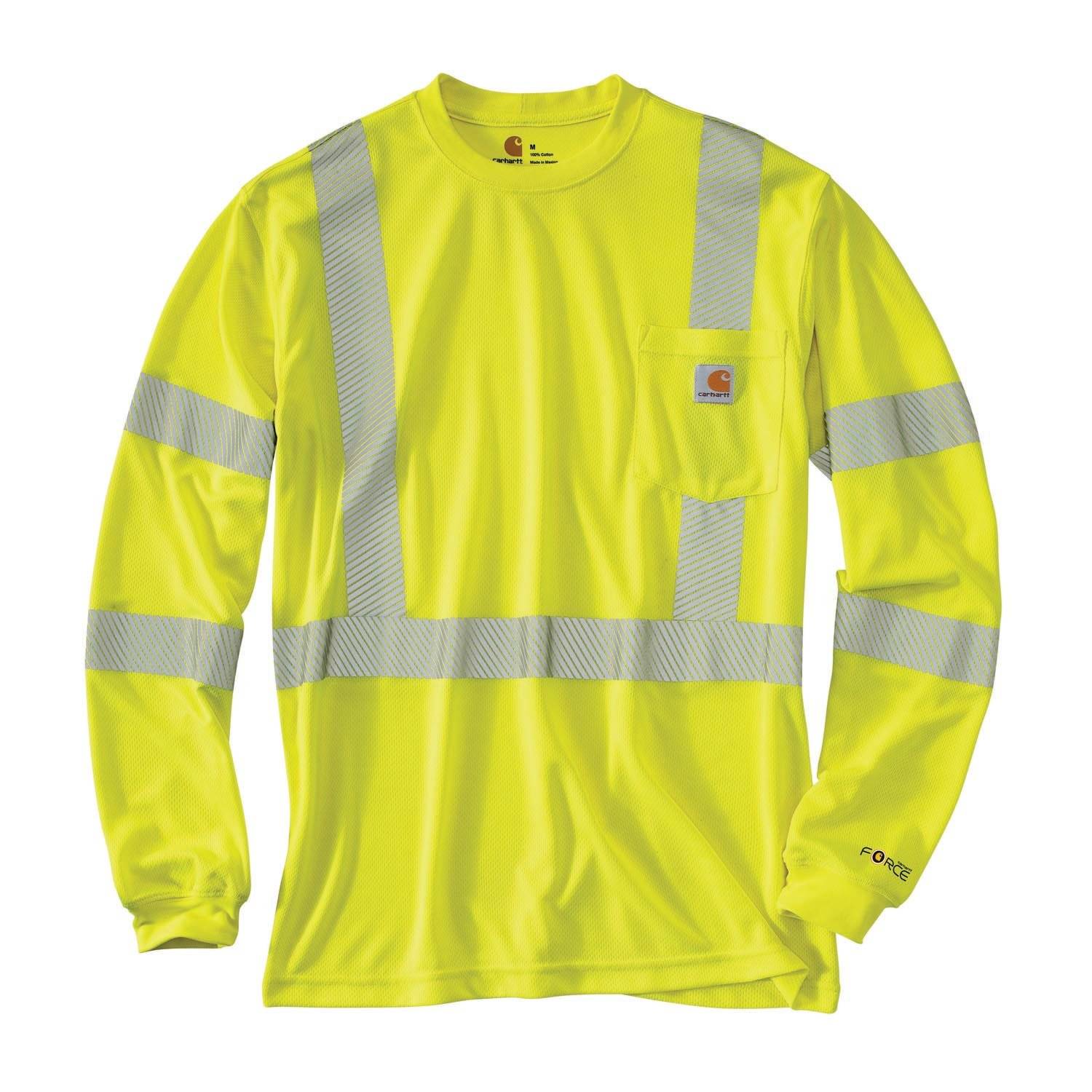 CARHARTT FORCE HIGH-VISIBILITY LONG SLEEVE T-SHIRT LIME