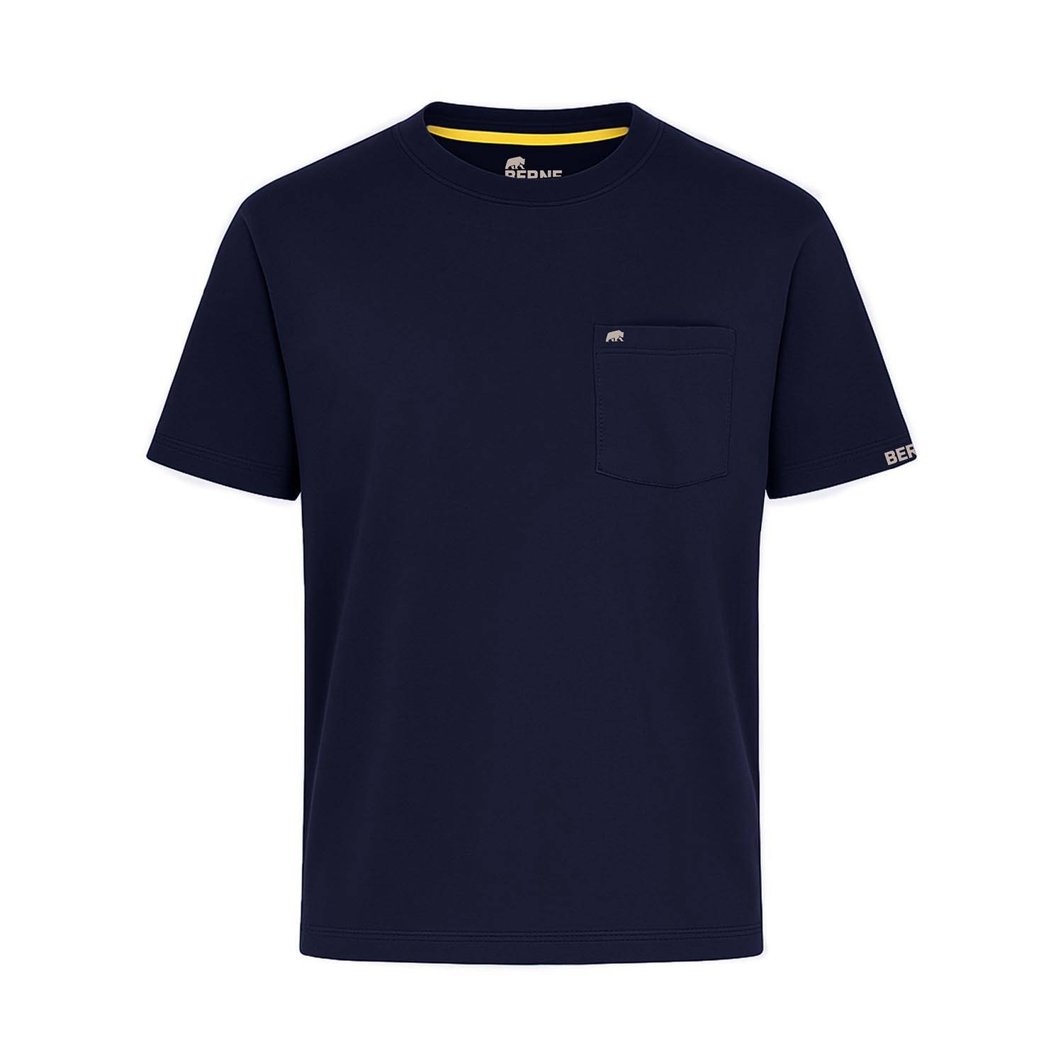 MEN'S BERNE WORKWEAR PERFORMANCE POCKET T-SHIRT - BSM38BK