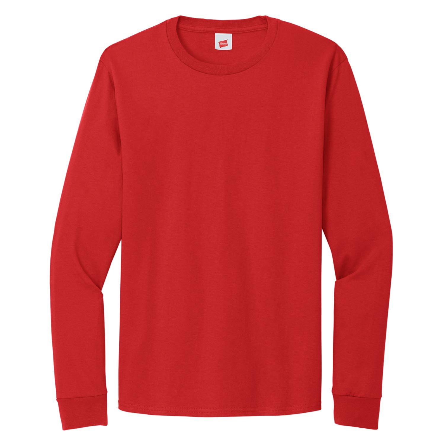 HANES ESSENTIAL-T COTTON LONG SLEEVE T-SHIRT