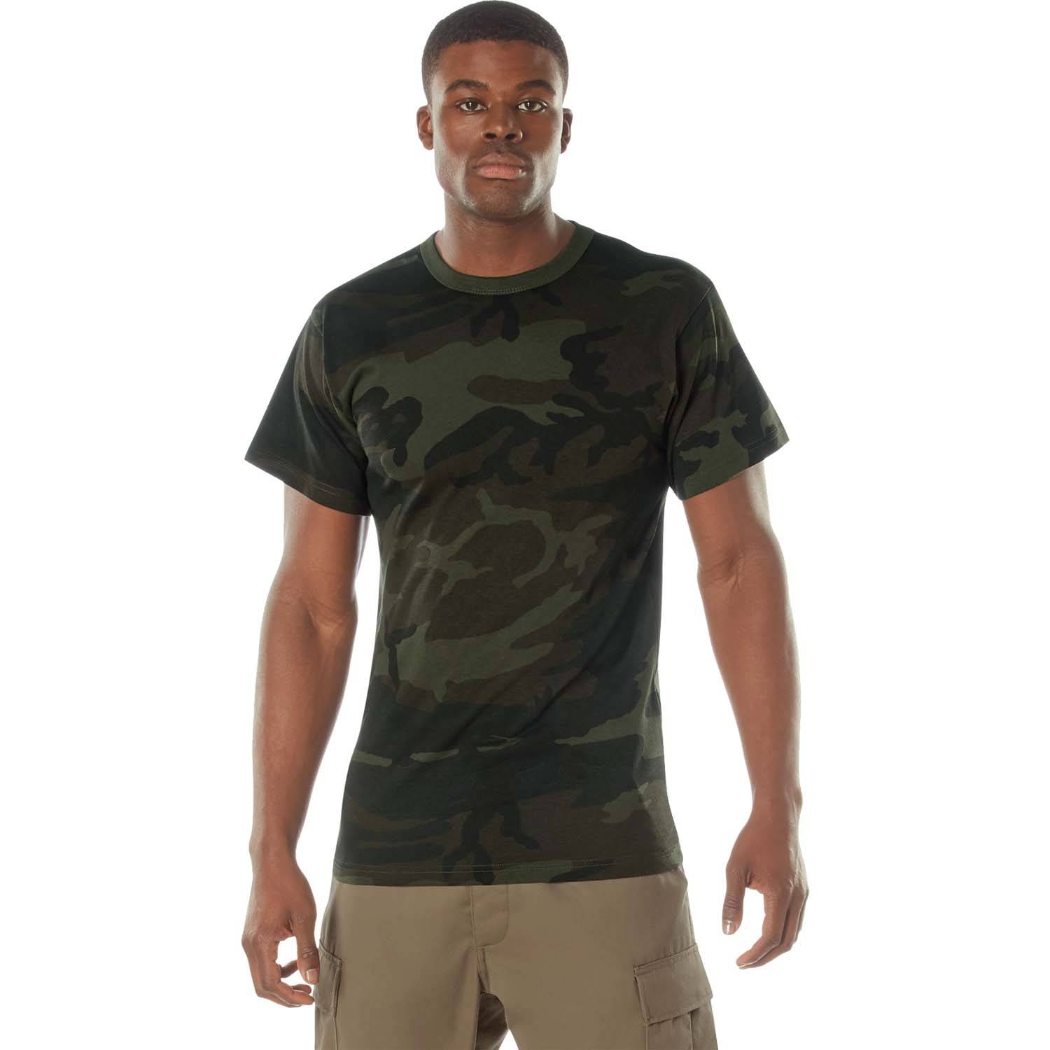 ROTHCO MIDNIGHT CAMO T-SHIRT IN WOODLAND CAMO