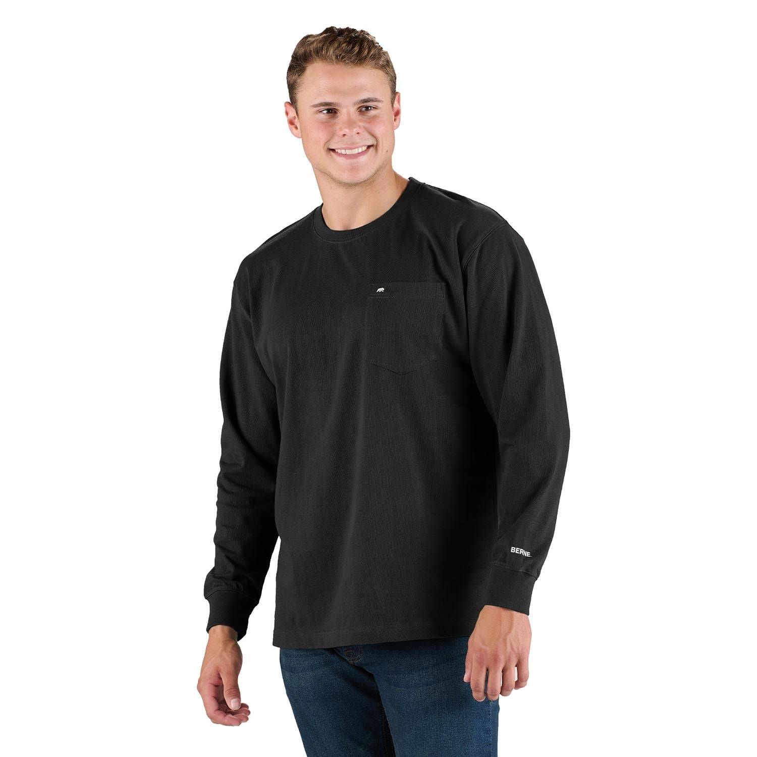 BERNE MEN'S HIGHLAND HEAVYWEIGHT LONG SLEEVE POCKET T-SHIRT