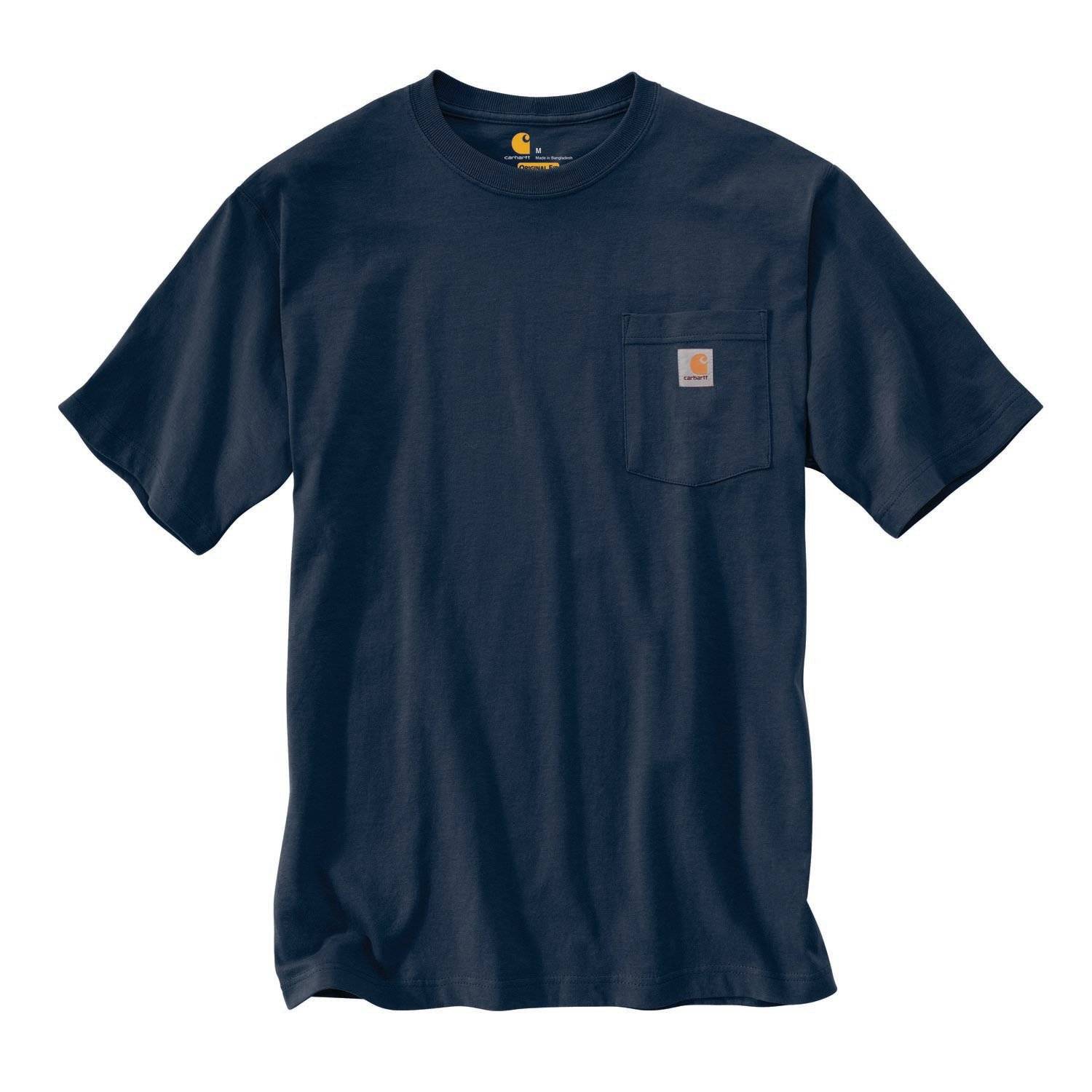CARHARTT HEAVYWEIGHT SHORT SLEEVE POCKET T-SHIRT NAVY