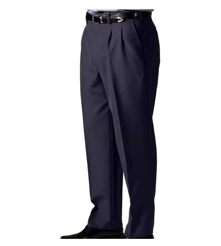 Edwards Pleated Polyester Wool Blend Pants