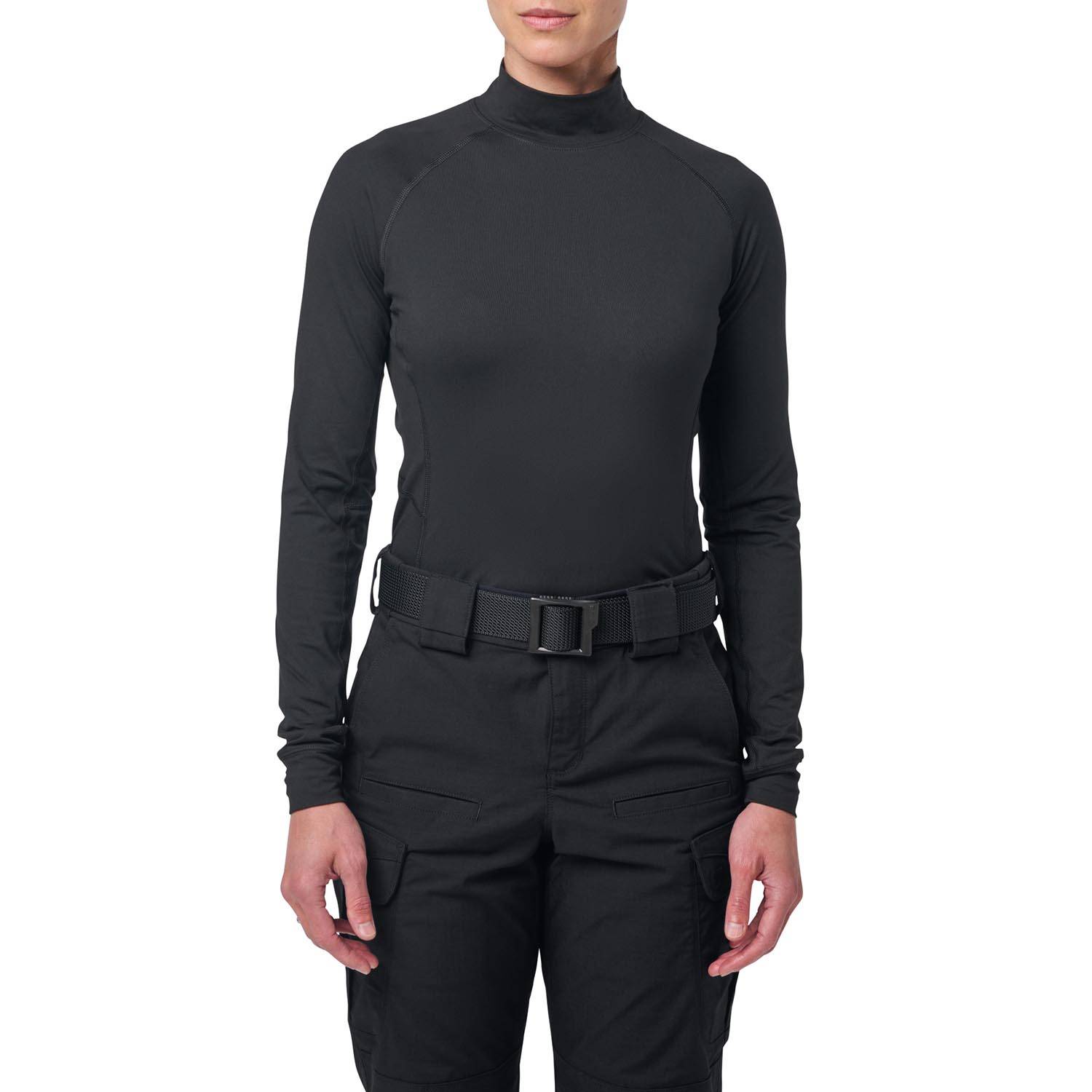 5.11 TACTICAL WOMEN'S MOCK NECK LONG SLEEVE TOP IN BLACK