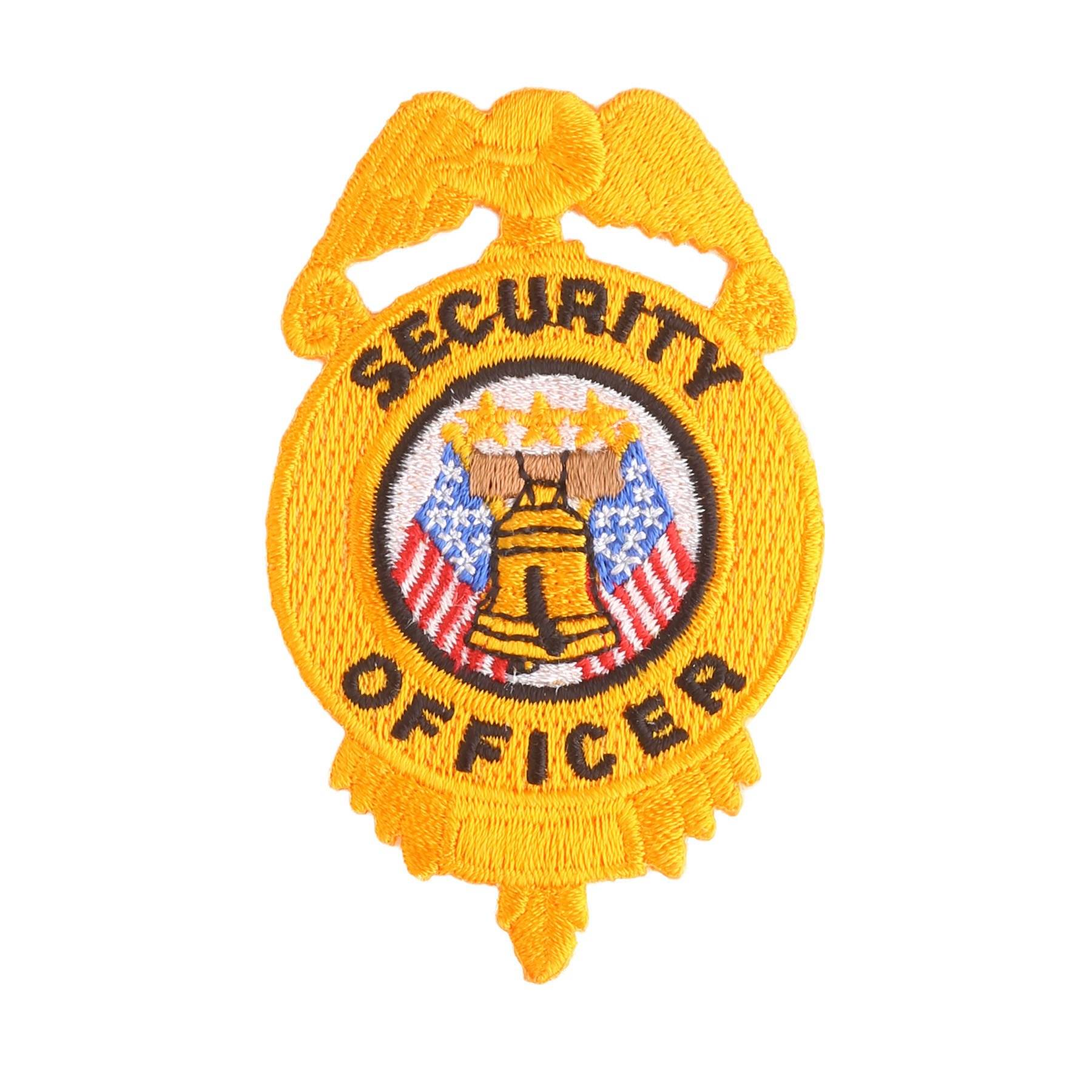 PROTECTION OFFICER embroidery patches 4x10 sew on blk/gold 