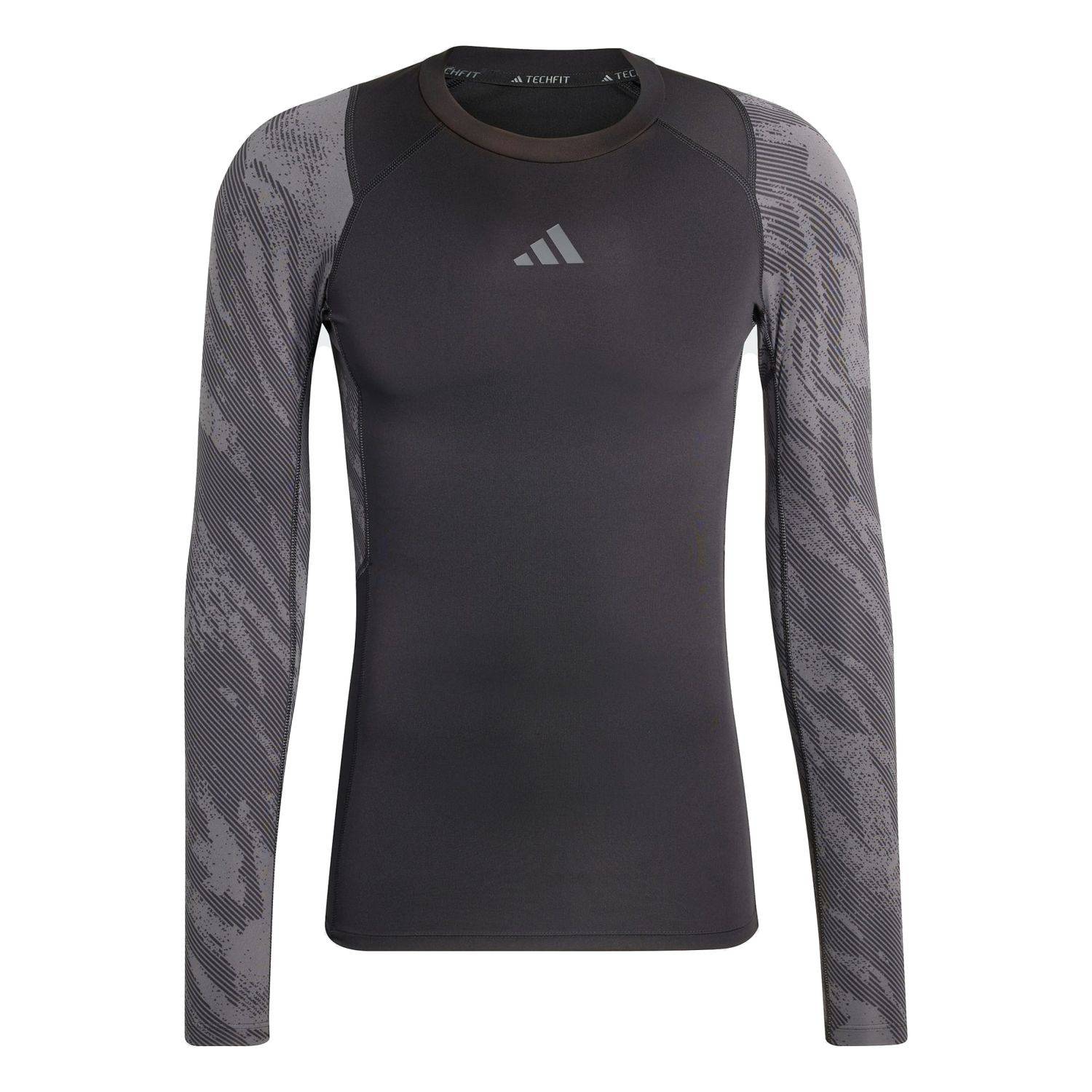 ADIDAS MEN'S TECHFIT AOP CLIMACOOL LONG-SLEEVE T-SHIRT