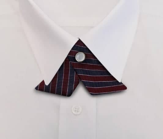 UN444 - REPP STRIPE CROSSOVER TIE W/ PEAR SNAP