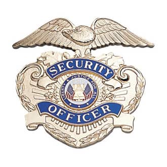 LawPro Security Officer Shield with Star Badge in Silver | QM4160N