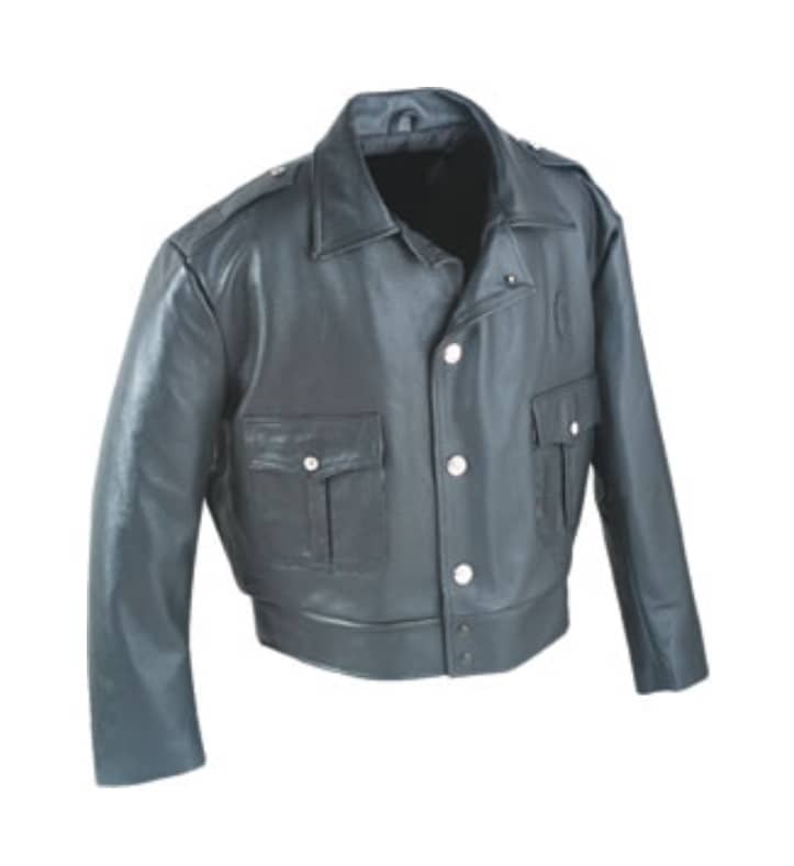 4450 LEATHER POLICE JACKET WITH QUILTED LINER