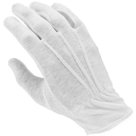 FINGER FASHIONS-GFP White Parade Gloves w/PVC Dots