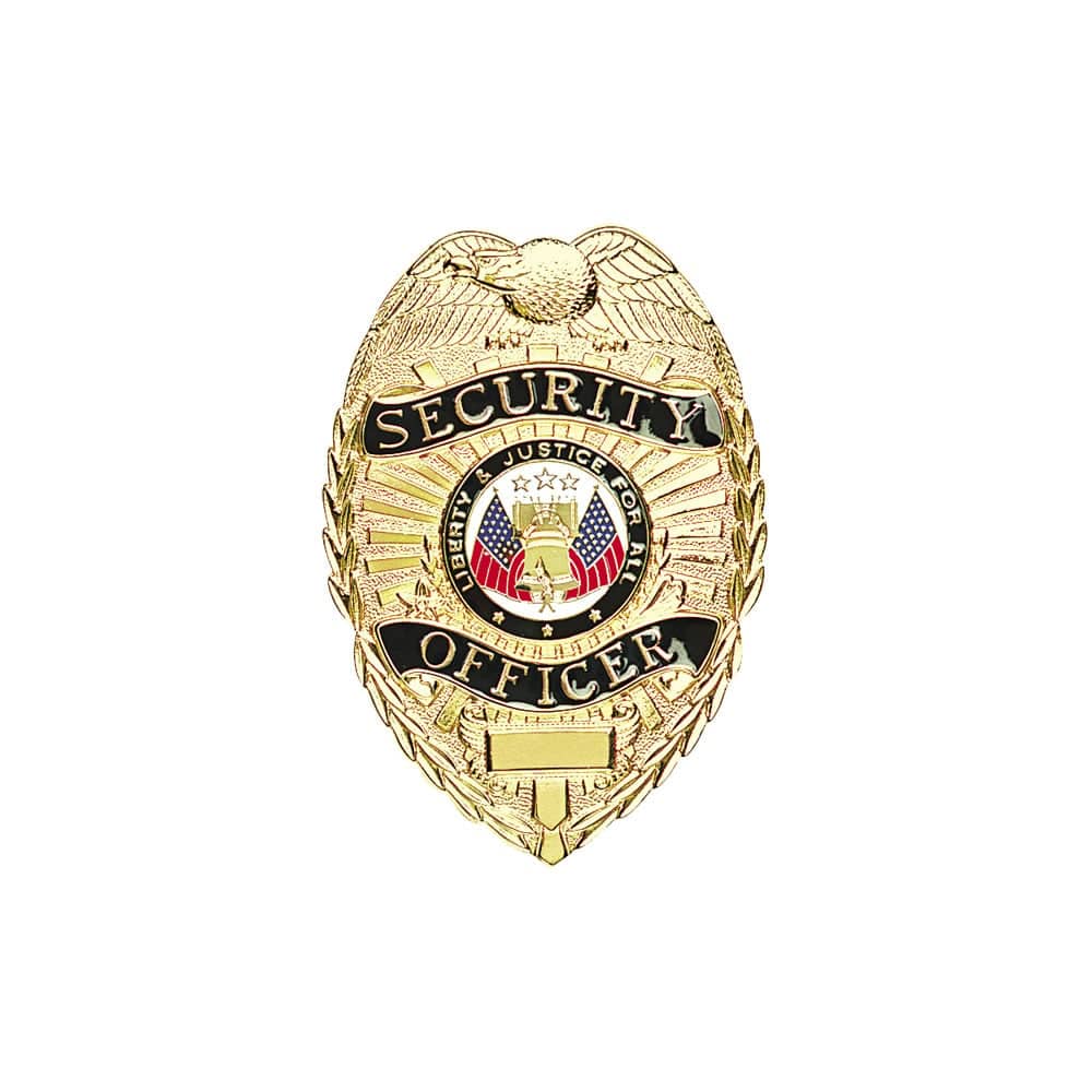 LawPro Deluxe Security Officer Badge, Black Enamel